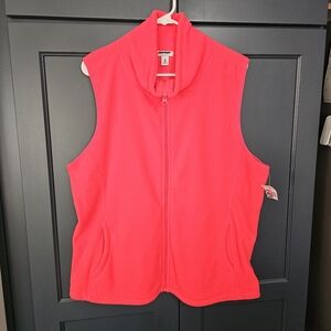 Old Navy Fleece Vest Fluorescent Color Size XL NWOT 👌 L👀K